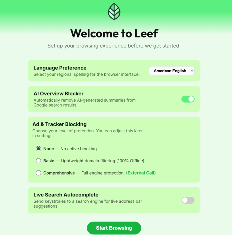 Leef Setup Wizard